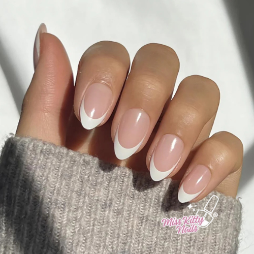 MissKittyNails® EssentialEve™ Simple Almond French Tip Nails ♡Delivery Included♡