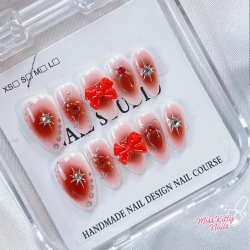 Press On Nail Studio Bow Tie Love Splash Design