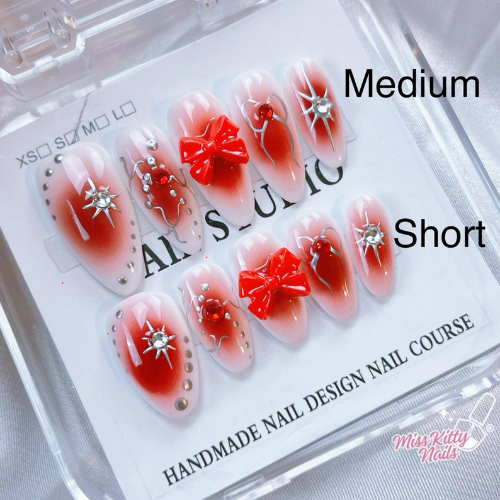 Press On Nail Studio Bow Tie Love Splash Design